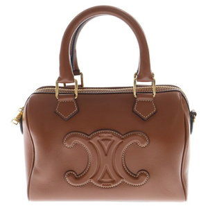 Celine Boston Cuir Triomphe Leather Shoulder Bag Brown